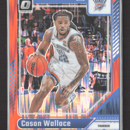 2025 Panini Donruss Optic Prizm Cason Wallace #191 Orange 047/225
