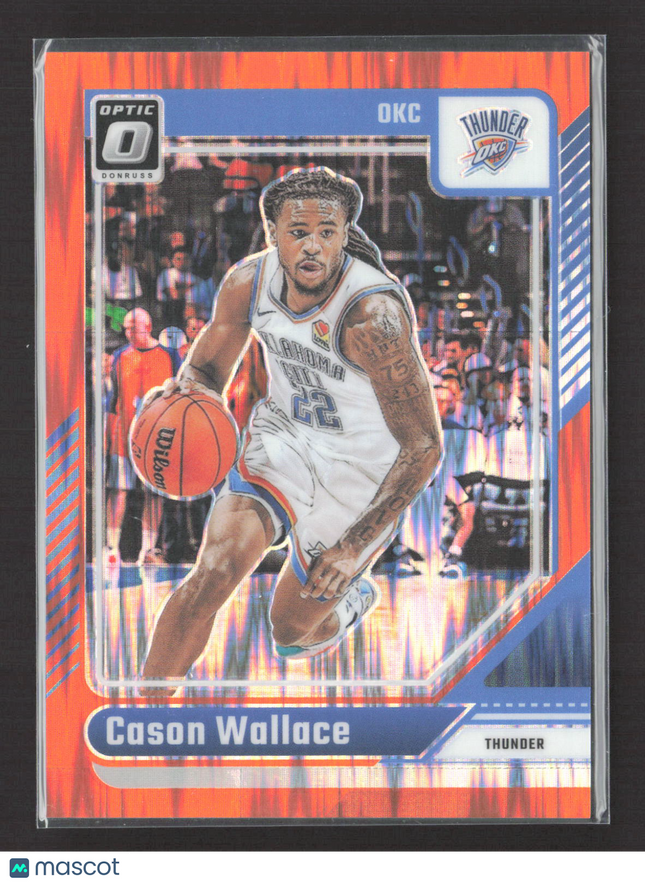 2025 Panini Donruss Optic Prizm Cason Wallace #191 Orange 047/225