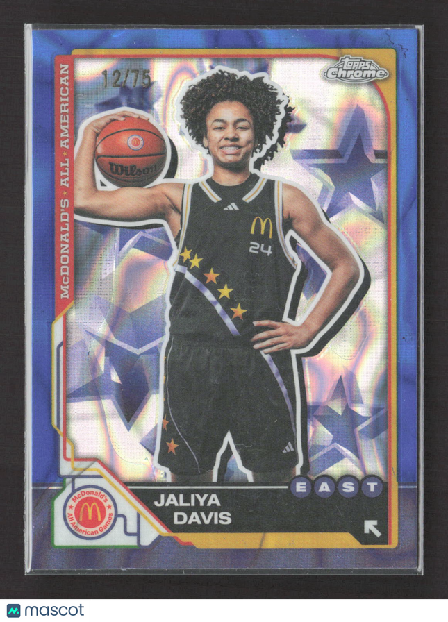 2025 Topps Chrome McDonald's All American Jaliya Davis #21 Blue Refractor 12/75