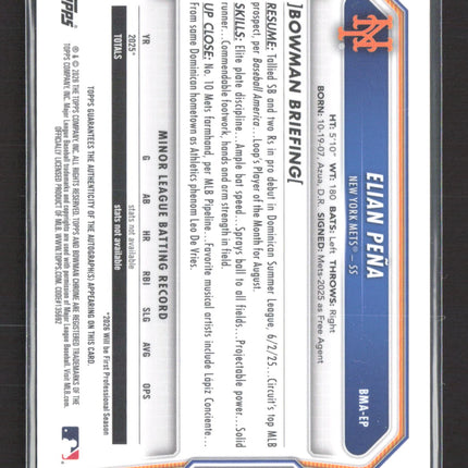 2026 Bowman Chrome Elian Pena #BMA-EP Mojo Refractor Auto