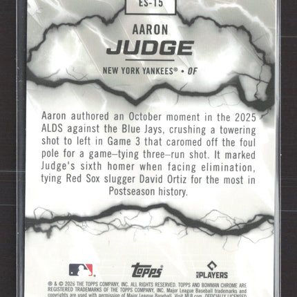 2026 Bowman Chrome Electric Sluggers Aaron Judge #ES-15 Purple Refractor 121/199