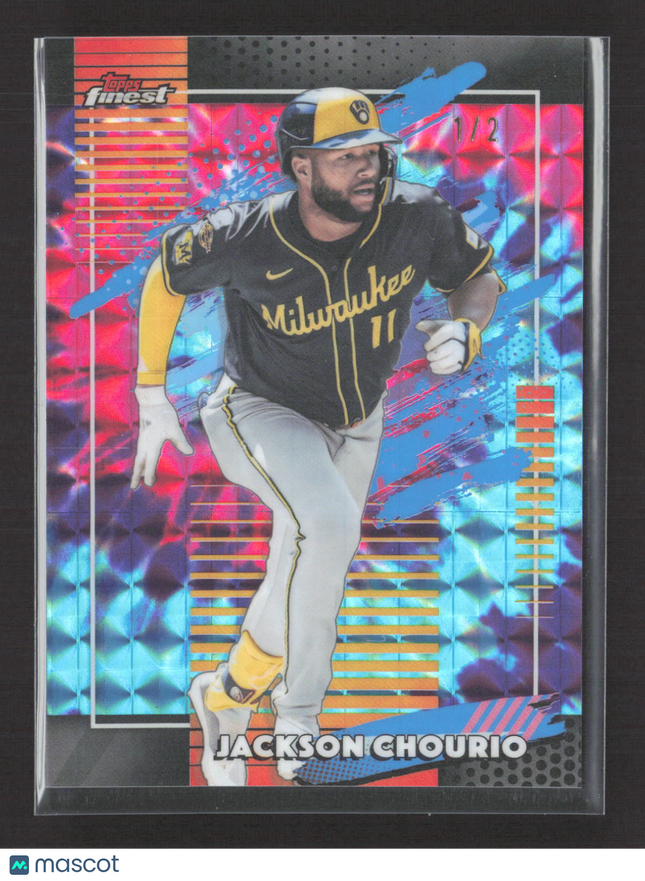 2026 Topps Finest Jackson Chourio #175 Uncommon 1/2 Tie Dye Geometric