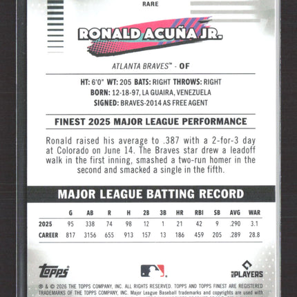 2026 Topps Finest Ronald Acuna Jr. #227 Rare Black /10