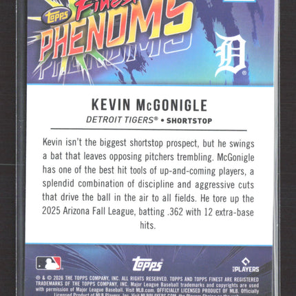2026 Topps Finest Phenoms Kevin McGonigle #FF-21 RC 03/10 Black Geometric