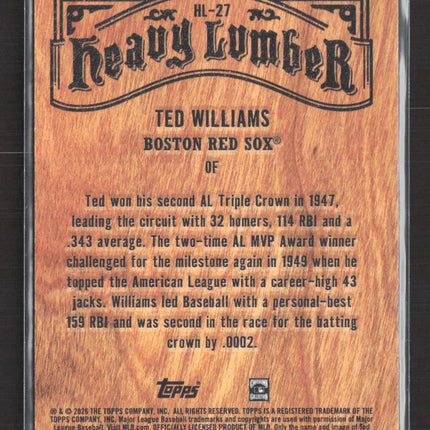 2026 Topps Heavy Lumber Ted Williams #HL-27