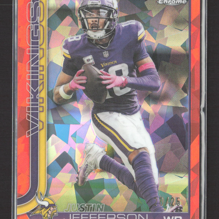 2025 Topps Chrome Justin Jefferson #195 Orange Sapphire 20/25