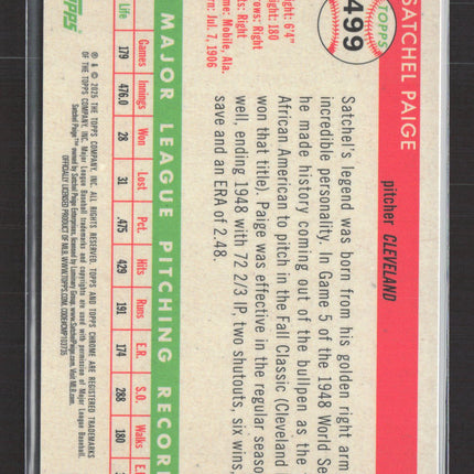 2025 Topps Chrome Platinum Satchel Paige #499 Black Sonar /10