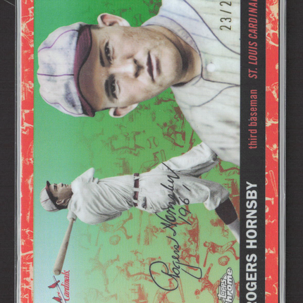 2025 Topps Chrome Platinum Rogers Hornsby #443 Orange Toile Refractor 23/25