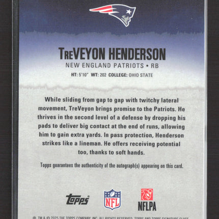 2025 Topps Signature Class TreVeyon Henderson #117 RC Auto Refractor
