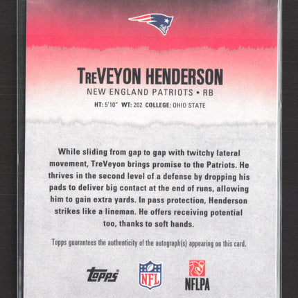 2025 Topps Signature Class TreVeyon Henderson #117 RC Auto