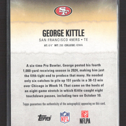 2025 Topps Signature Class George Kittle #53 20/225 Auto Teal