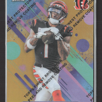 2025 Topps Finest Ja'Marr Chase #85 Gold Refractor 09/50 W/coating