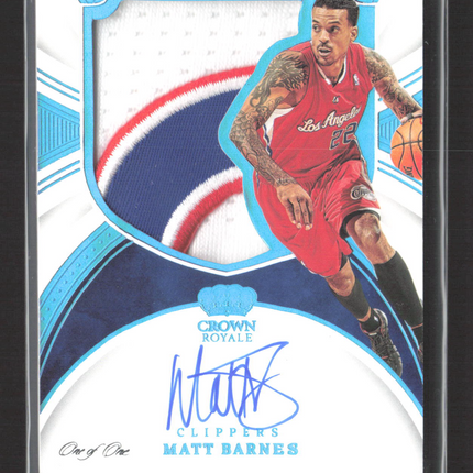 2022 Panini Crown Royale Silhouettes Matt Barnes #SL-MBN Patch Auto Platinum 1/1