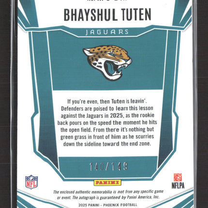 2025 Panini Phoenix Football Bhayshul Tuten #RPS-BTN RC Patch 140/149 Auto