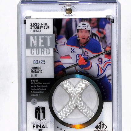 2026 Upper Deck SP Game Used Net Cord Connor McDavid #SCN-CM 02/25
