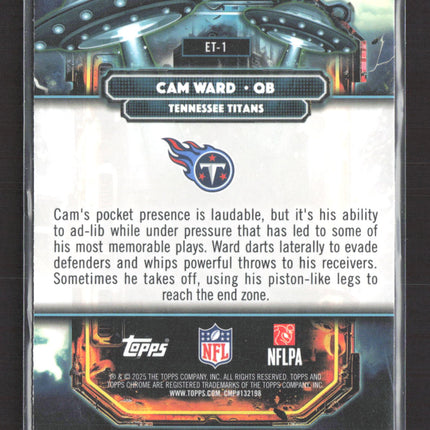 2025 Topps Chrome Cam Ward #ET-1 RC Extraterrestrial