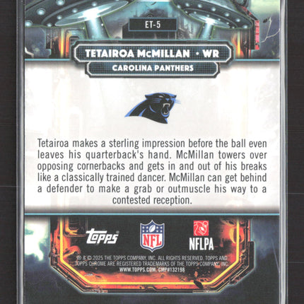 2025 Topps Chrome Tetairoa McMillan #ET-5 RC Extraterrestrial