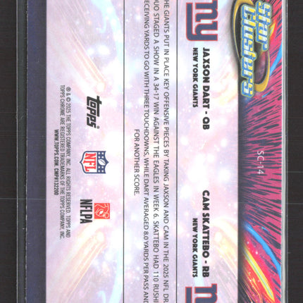 2025 Topps Chrome Star Clusters Jaxson Dart Cam Skattebo #SC-14