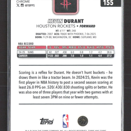 2025 Topps Chrome Kevin Durant #155 Red White Blue