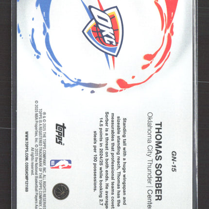 2025 Topps Generation Now Thomas Sorber #GN-15 RC Holofoil