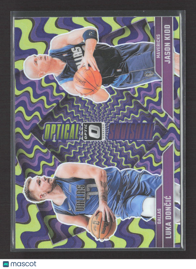 2025 Donruss Optic Optical Illusions Jason Kidd Luka Doncic #1 Purple Prizm