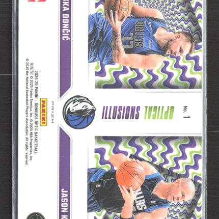 2025 Donruss Optic Optical Illusions Jason Kidd Luka Doncic #1 Purple Prizm
