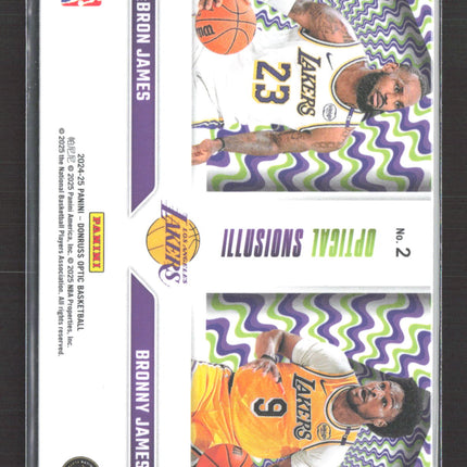 2025 Panini Donruss Optic Optical Illusions LeBron James Bronny James Jr. #2