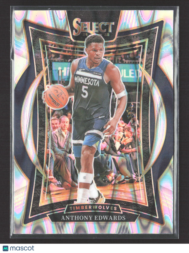 2025 Panini Select Basketball Concourse Anthony Edwards #23 Silver Prizm