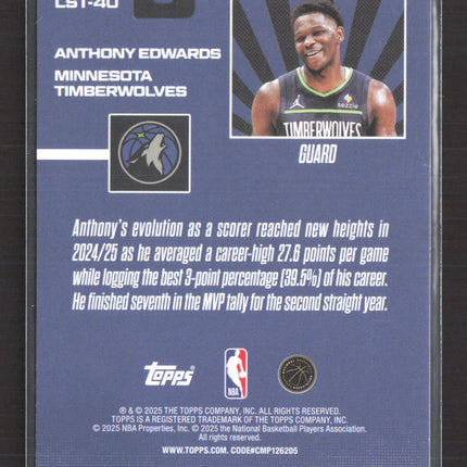 2025 Topps Limited Stock Legends Anthony Edwards #LST-40