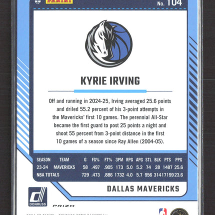 2025 Panini Donruss Optic Prizm Kyrie Irving #104 Blue Velocity