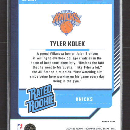 2025 Panini Donruss Optic Tyler Kolek #257 Blue Velocity