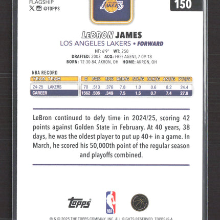 2025 Topps Flagship LeBron James #150 Rainbow Foil