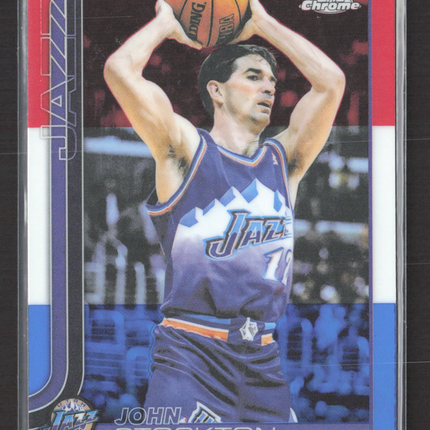 2025 Topps Chrome John Stockton #250 Red White Blue