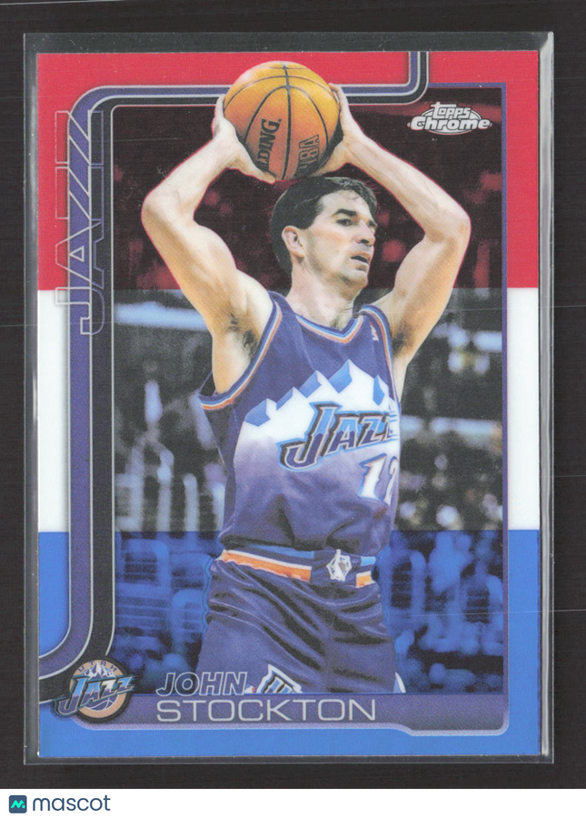 2025 Topps Chrome John Stockton #250 Red White Blue