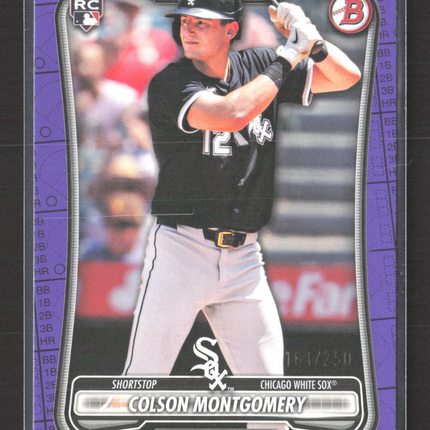 2024 Bowman Colson Montgomery #68 Purple Paper RC 161/250