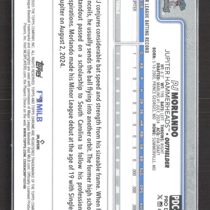 2025 Topps Chrome Pro Debut PJ Morlando #PDC-163 Red Mini Diamond /5