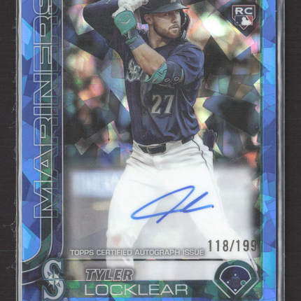 2025 Topps Chrome Tyler Locklear #RA-TL Blue Sapphire 118/199 RC Auto
