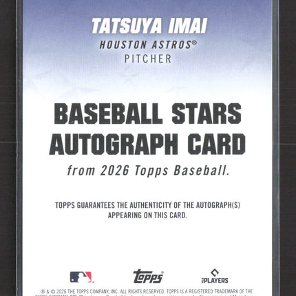 2026 Topps Baseball Stars Autograph Tatsuya Imai #BSA2-TI RC Auto