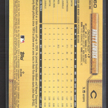 2025 Topps Series 1 Rhett Lowder #60 Golden Mirror