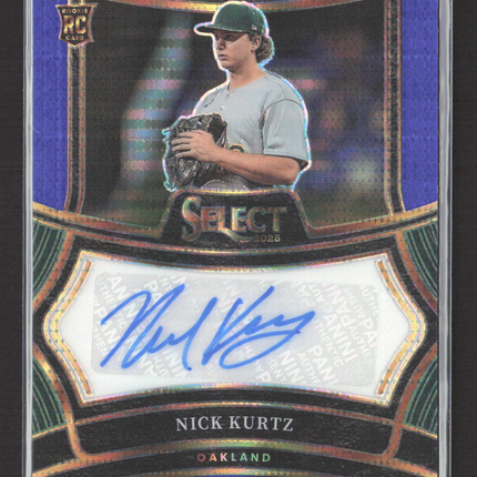 2025 Panini Select Prizm Signatures Nick Kurtz #SIG-NK Blue RC Auto