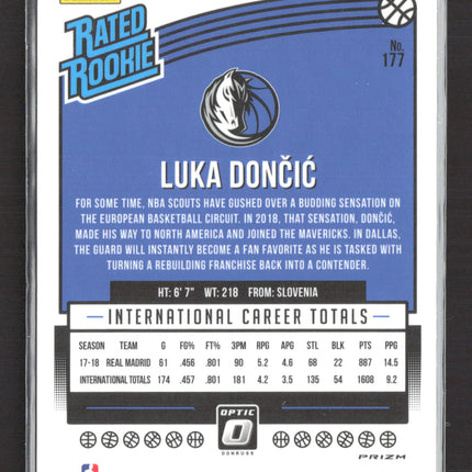 2019 Panini Donruss Optic Luka Doncic #177 Blue Velocity