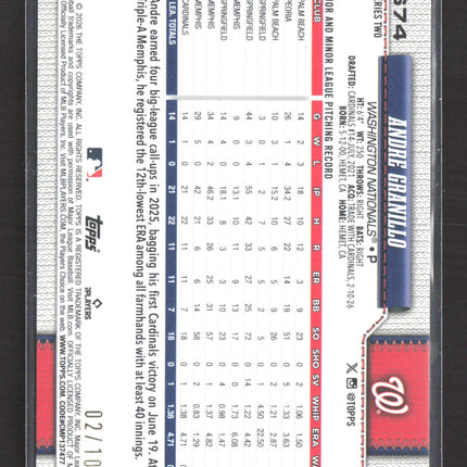 2026 Topps Series Two Andre Granillo #674 Black Border RC /10