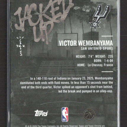 2026 Topps Chrome Jacked Up Cactus Jack Victor Wembanyama #JU-33 Blue 118/150