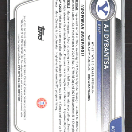 2025 Bowman Chrome University AJ Dybantsa #BCP-1 Fuchsia Refractor 092/199