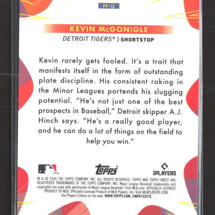 2026 Topps Finest Futures Kevin McGonigle #FF-12 RC Speckle