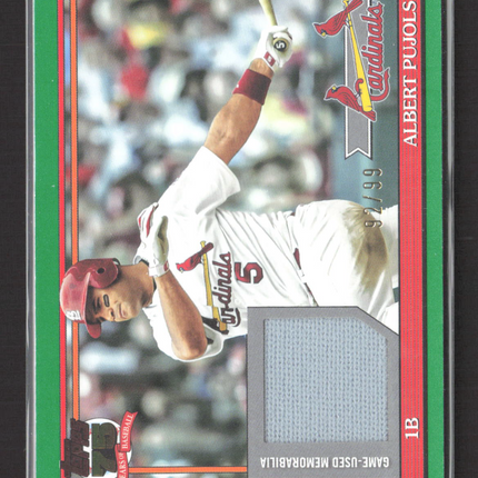 2026 Topps Baseball Albert Pujols #91R-AP Green 92/99 Game-Used Jersey
