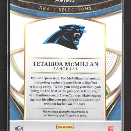 2026 Panini Select Draft Selections Prizm Tetairoa McMillan #DSM-TMN RC Jersey