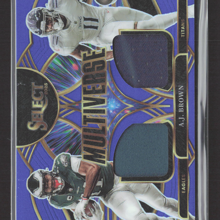 2026 Panini Select Football Multiverse A.J. Brown #MVJ-AJB Prizm Dual Patch