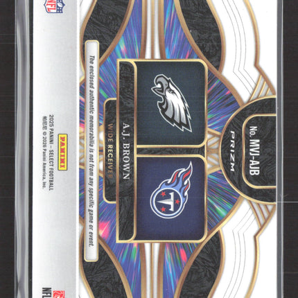 2026 Panini Select Football Multiverse A.J. Brown #MVJ-AJB Prizm Dual Patch