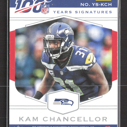 2020 Plates & Patches 100 Years Signatures Kam Chancellor #YS-KCH 01/50 Auto